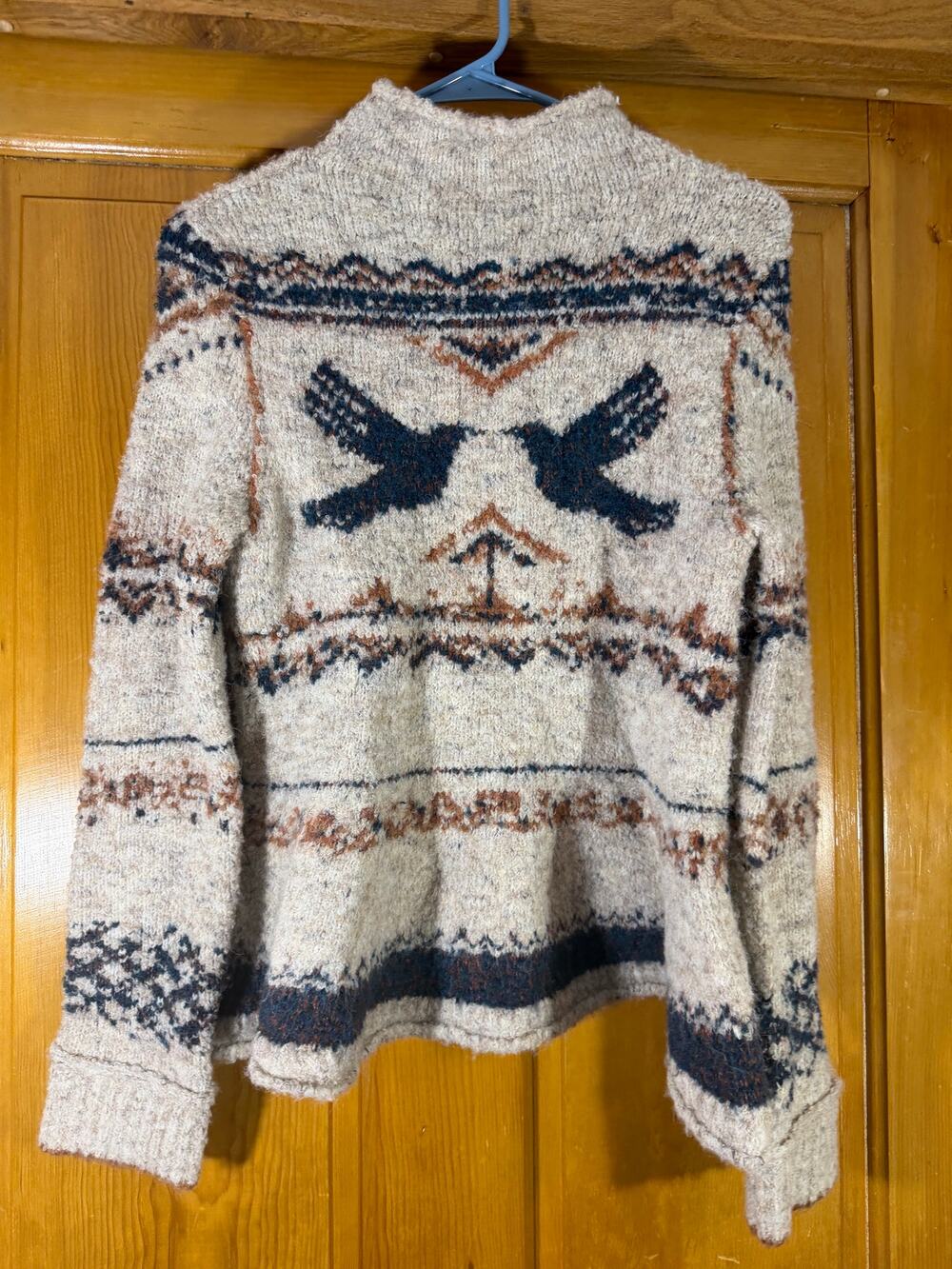 Anthropologie Pilcro Long-Sleeve Mock-Neck Bird Sweater XS EUC
